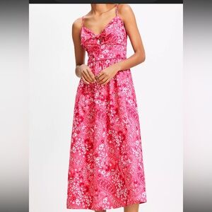 LOFT Pink Paisley-Print Maxi Dress